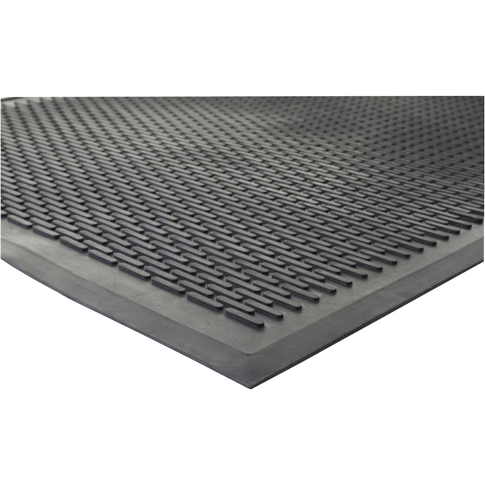 Genuine Joe Clean Step Scraper Floor Mats - Outside Entrance, Outdoor - 72" Length x 48" Width - Rubber - Black - 1 Each. Picture 1