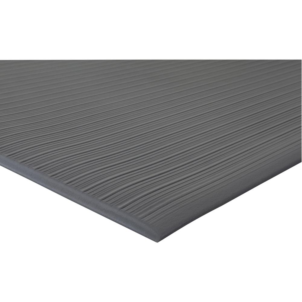 Genuine Joe Air Step Anti-Fatigue Mat - Warehouse - 60" Length x 36" Width x 0.375" Thickness - Vinyl, Vinyl Foam - Black - 1 Each. Picture 1