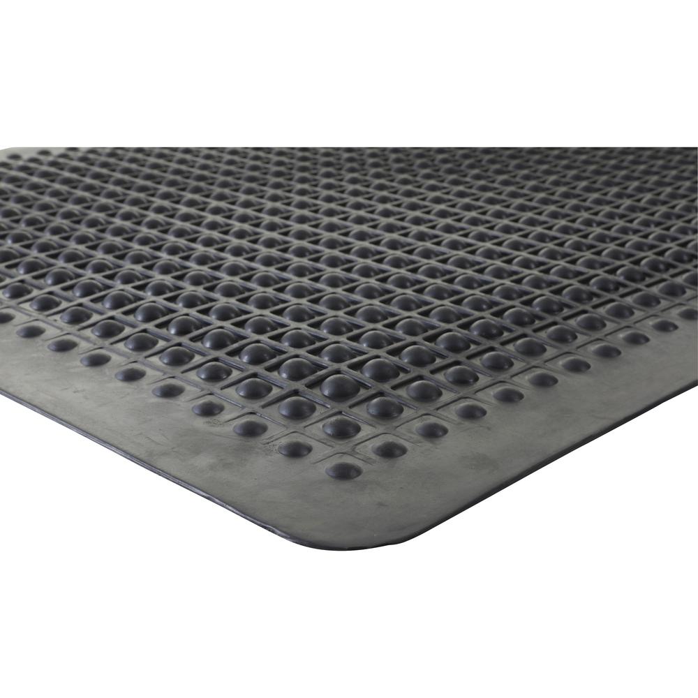 Genuine Joe Flex Step Rubber Anti-Fatigue Mats - Warehouse - 60" Length x 36" Width - Rubber - Black - 1 Each. Picture 1