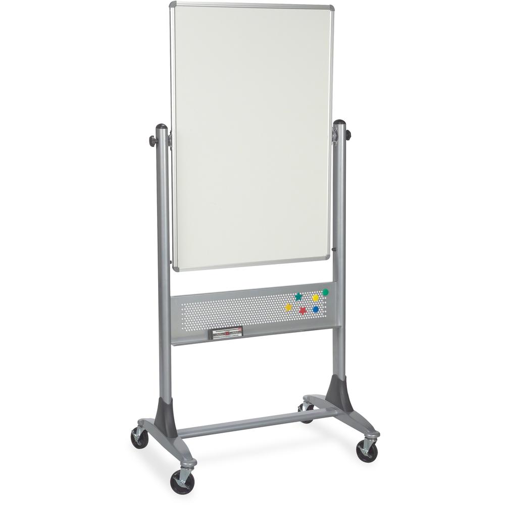 MooreCo Platinum Reversible Melamine/Cork Board - 30" (2.5 ft) Width x 40" (3.3 ft) Height - Anodized Aluminum Frame - Rectangle - Assembly Required - 1 Each. Picture 1