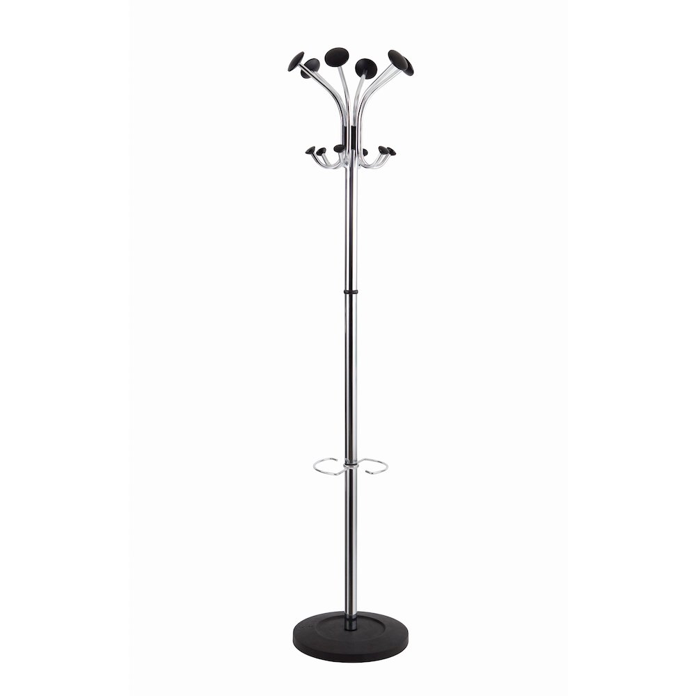 Alba Classic Coat Stand - 6 Hooks - 6 Pegs - 70.5" Height - for Garment, Clothes - Stainless Steel - 1 Each. Picture 1