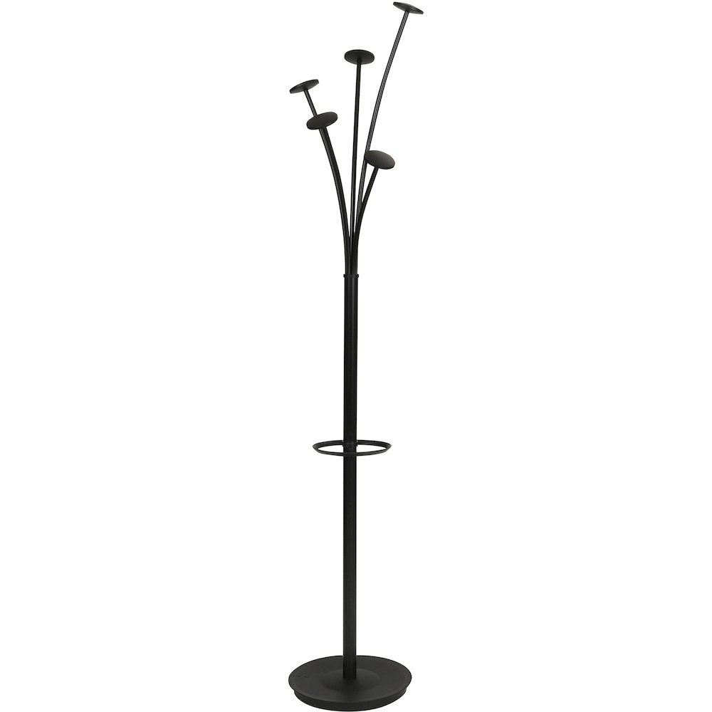 Alba Festival Coat Stand - 5 Pegs - 74" Height - for Garment - Black - 1 Each. Picture 1
