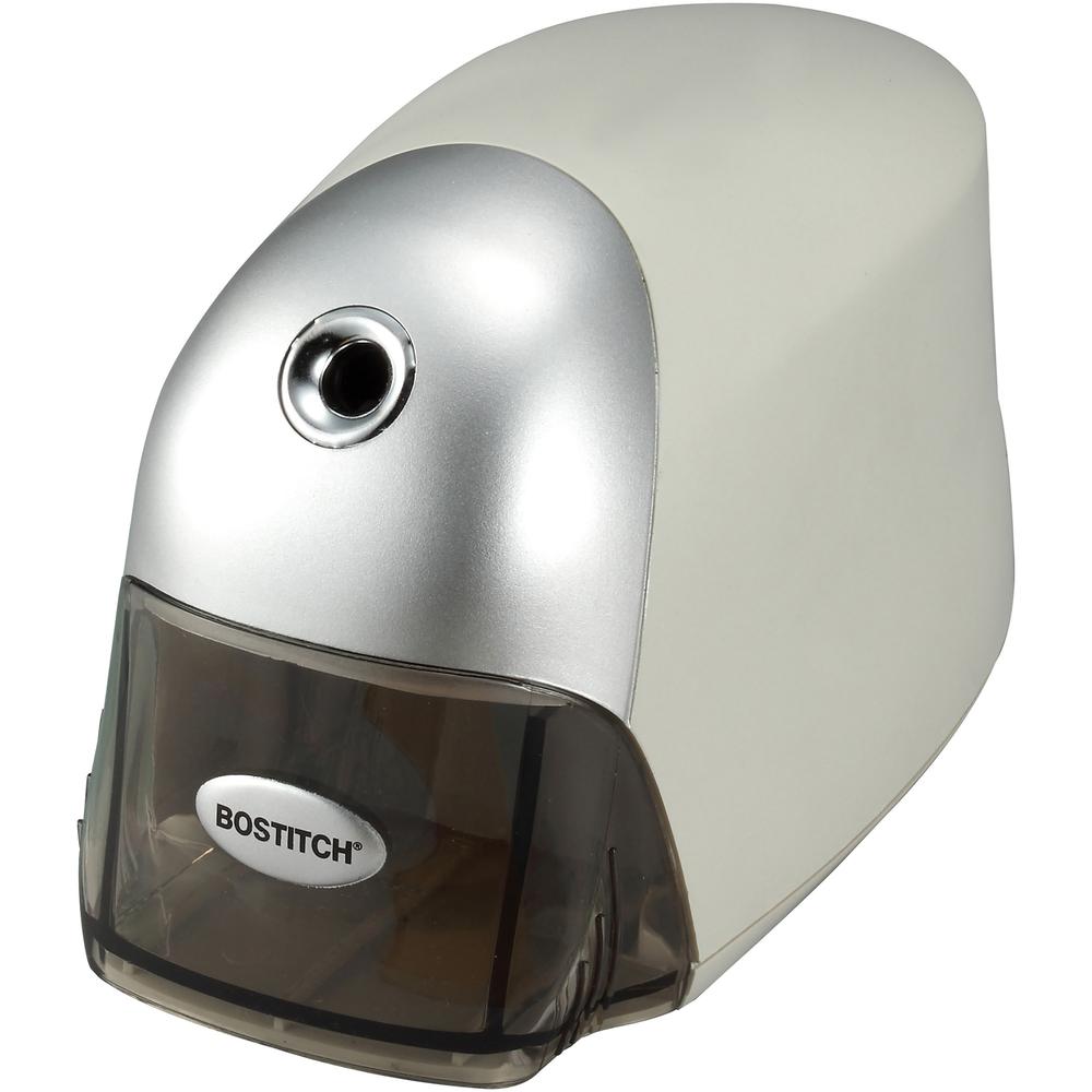 Bostitch Electric Pencil Sharpener - Desktop - 1 Hole(s) - 3.5" Height x 7.5" Width x 4.3" Depth - Gray, Silver - 1 Each. Picture 1