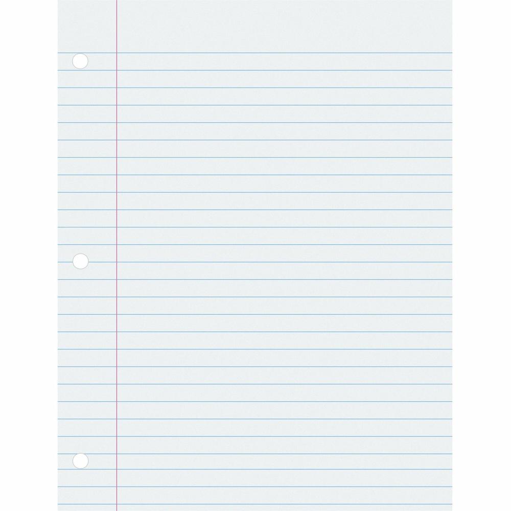 Pacon Ruled Composition Paper - Letter - 500 Sheets - Wide Ruled - 0.38" Ruled - Red Margin - Letter - 8 1/2" x 11" - White Paper - Hole-punched - 500 / Ream. Picture 1