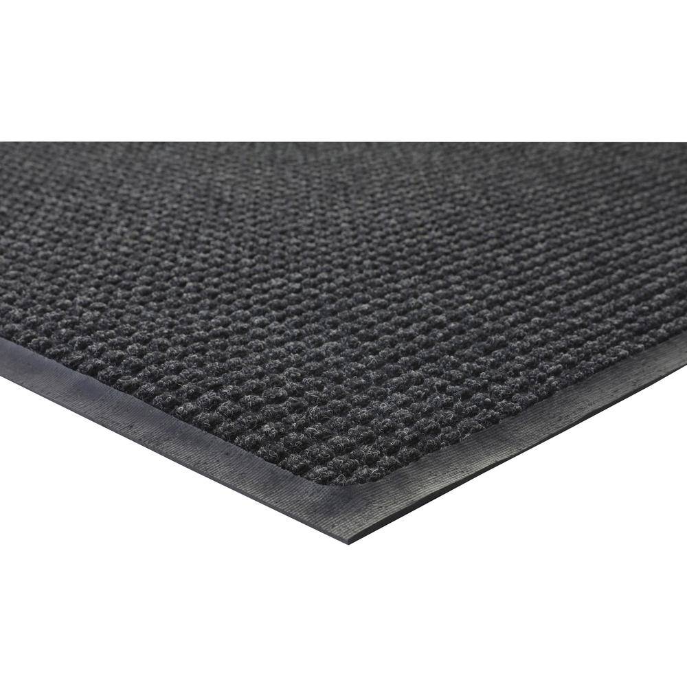 Genuine Joe WaterGuard Indoor/Outdoor Mats - Carpeted Floor, Hard Floor, Indoor, Outdoor - 60" Length x 36" Width - Rubber, Polypropylene - Charcoal Gray - 1 Each. Picture 1