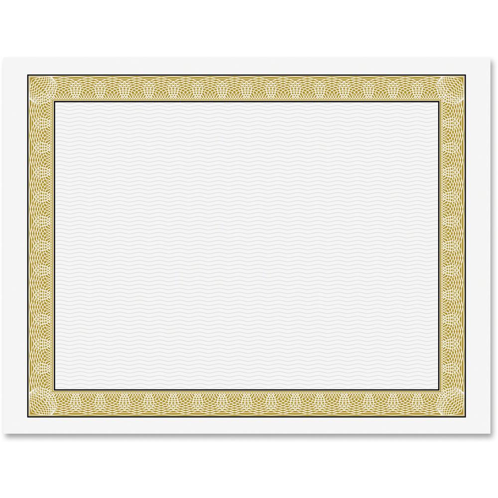 Geographics Natural Diplomat Certificate - 24 lb Basis Weight - 11" x 8.5" - Inkjet, Laser Compatible - Gold with White Border - Parchment Paper - 50 / Pack. Picture 1