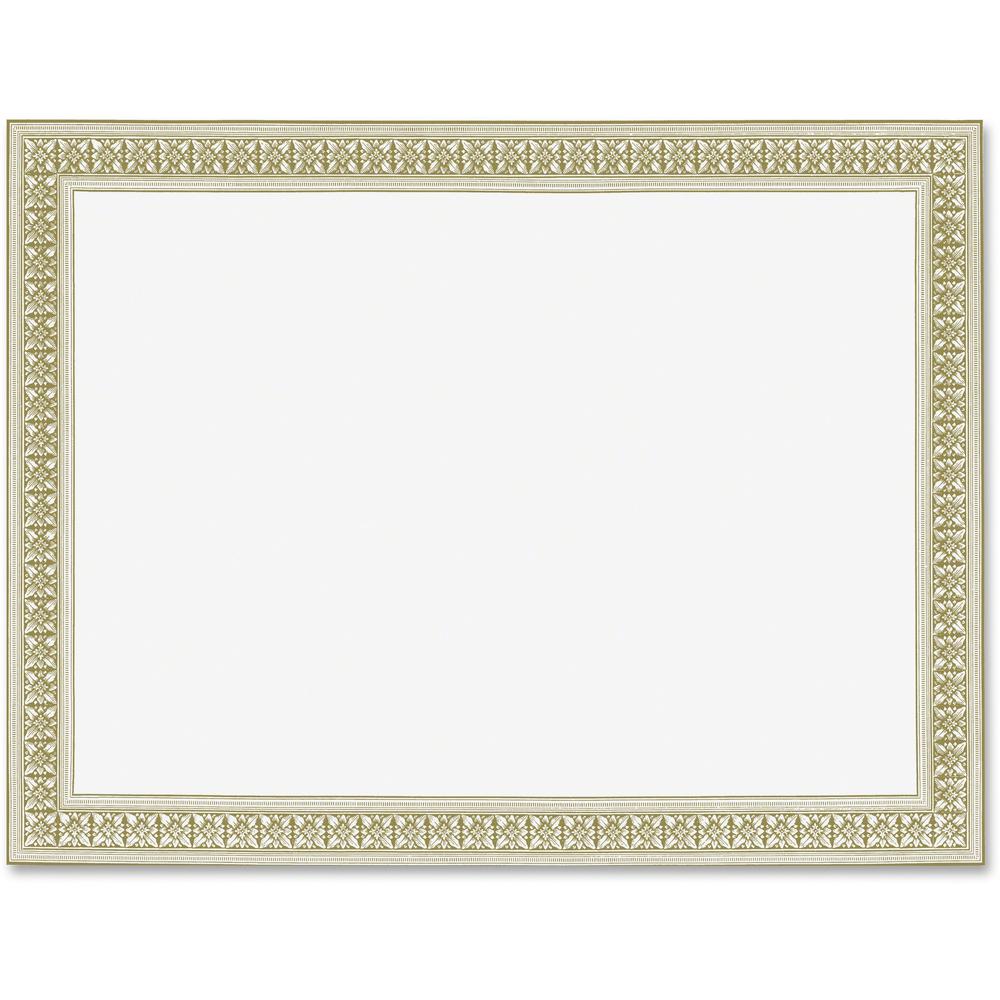 Geographics Gold Foil Stamped Flourish Design Award Certificate - 24 lb Basis Weight - 8.5" x 11" - Inkjet, Laser Compatible with White Border - Parchment Paper - 12 / Pack. Picture 1