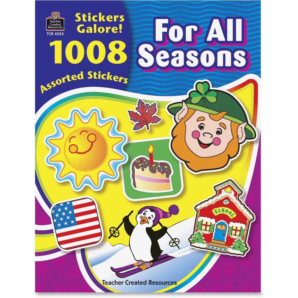 Teacher Created Resources For All Seasons Sticker Book - Self-adhesive - Acid-free, Lignin-free - Assorted - 1008 / Pack. Picture 1
