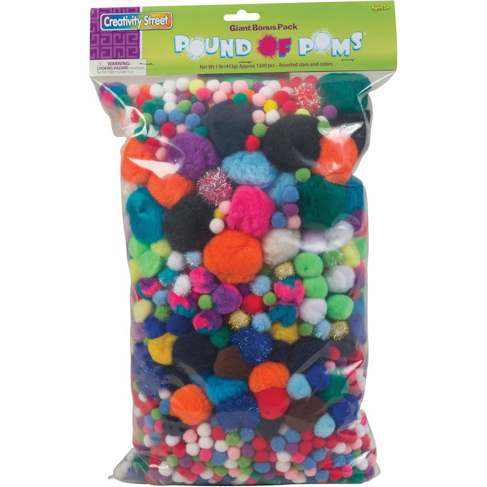Creativity Street Pound of Poms - Art Project - 1 / Pack - Assorted. Picture 1