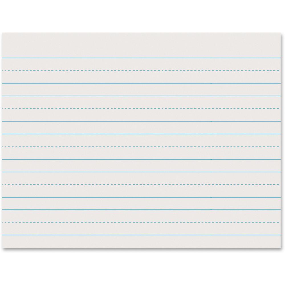 Pacon Skip - A - Line Ruled Newsprint - Letter - 500 Sheets - Both Side Ruling Surface - 1" , 0.50" Ruled - Letter - 11" x 8 1/2" - White Paper - 1 / Ream. Picture 1