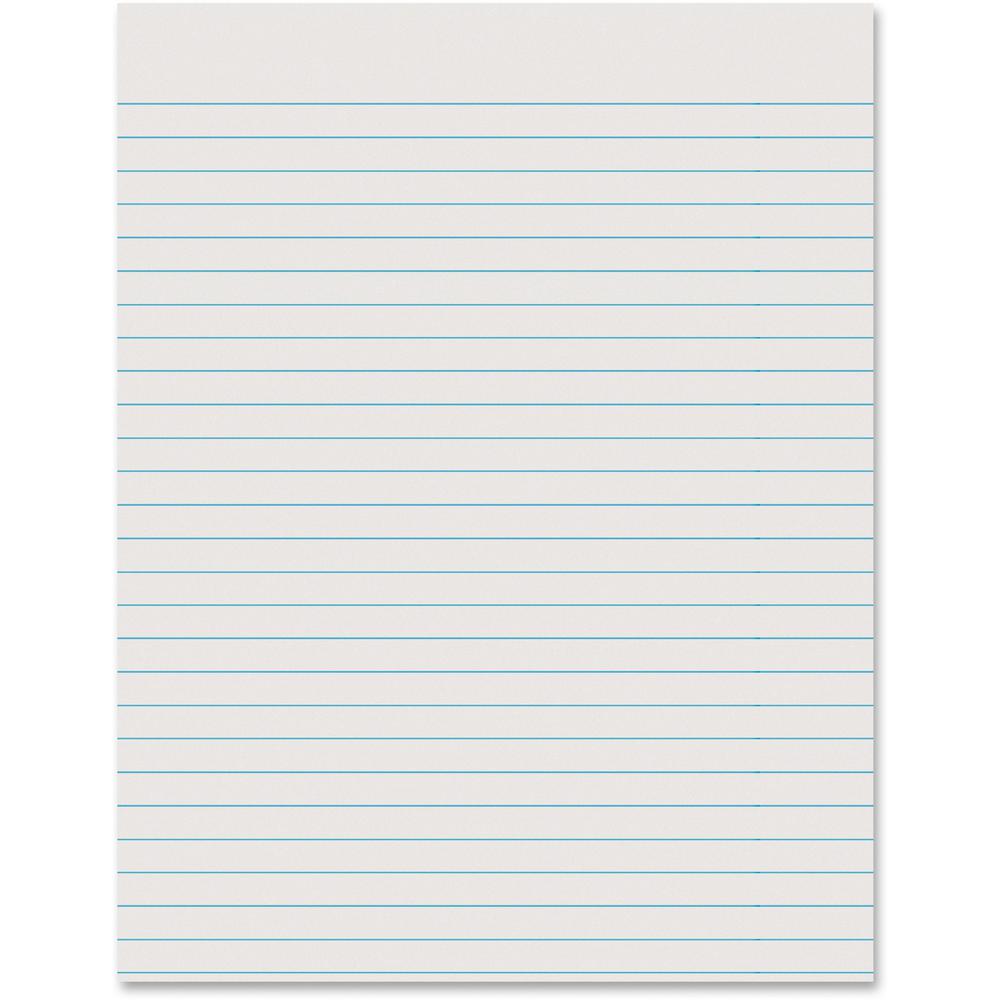Pacon Newsprint Practice Paper - 500 Sheets - 0.38" Ruled - Letter - 8 1/2" x 11" - White Paper - 1 / Ream. Picture 1