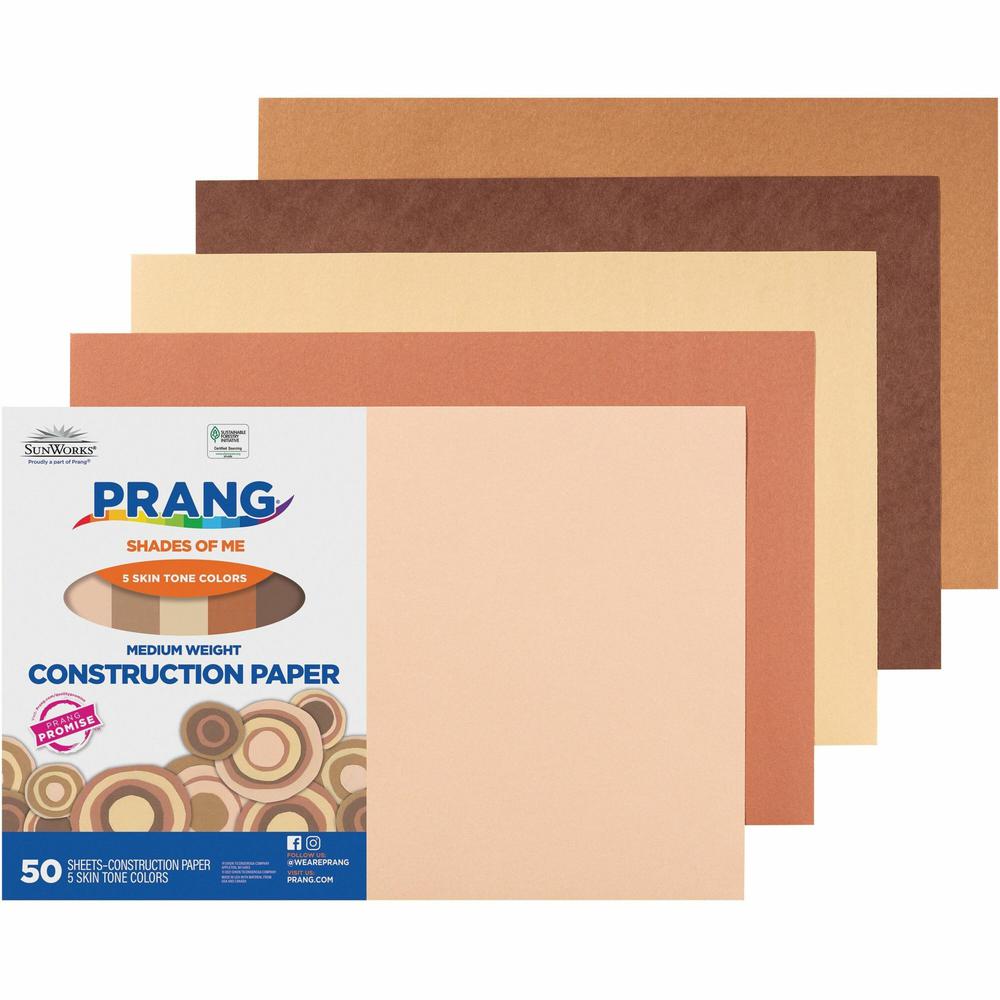 Prang Multicultural Construction Paper - Art, Craft - 18"Width x 12"Length - 50 / Pack - Assorted. Picture 1