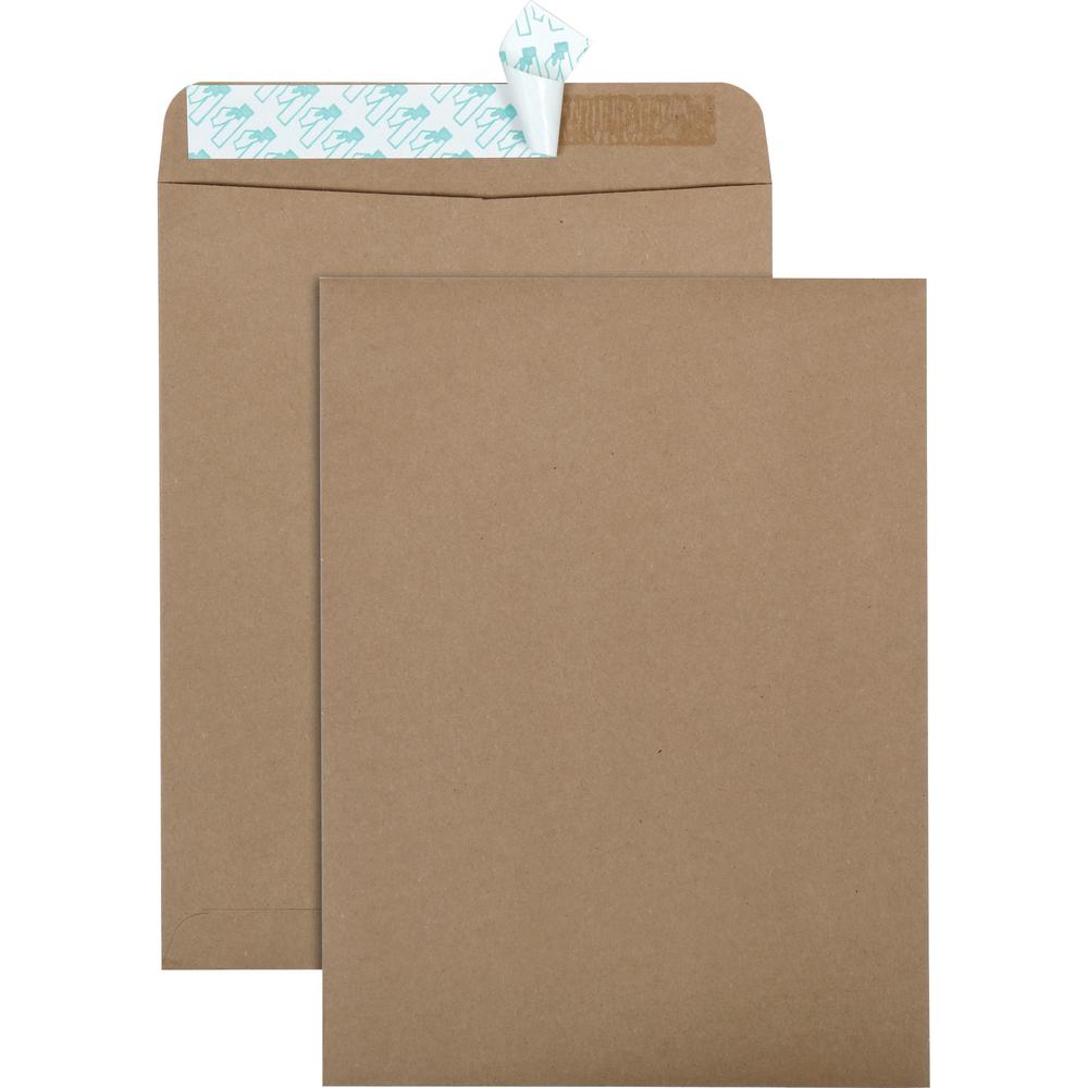 Quality Park 9 x 12 Catalog Mailing Envelopes with Redi-Strip&reg; Self-Seal Closure - Catalog - 9" Width x 12" Length - 24 lb - Peel & Seal - 100 / Box - Kraft. Picture 1