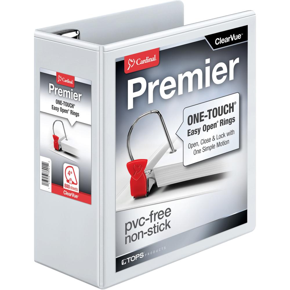 Cardinal EasyOpen Clearvue Slant D-Ring Binders - 4" Binder Capacity - Letter - 8 1/2" x 11" Sheet Size - 775 Sheet Capacity - 3 3/5" Spine Width - 3 x D-Ring Fastener(s) - 2 Inside Front & Back Pocke. Picture 1