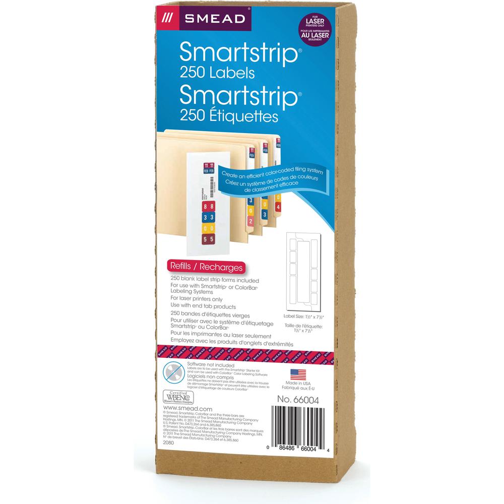 Smead Smartstrip Labels Refill Pack - 7 1/2" Width x 1 1/2" Length - Laser. Picture 1