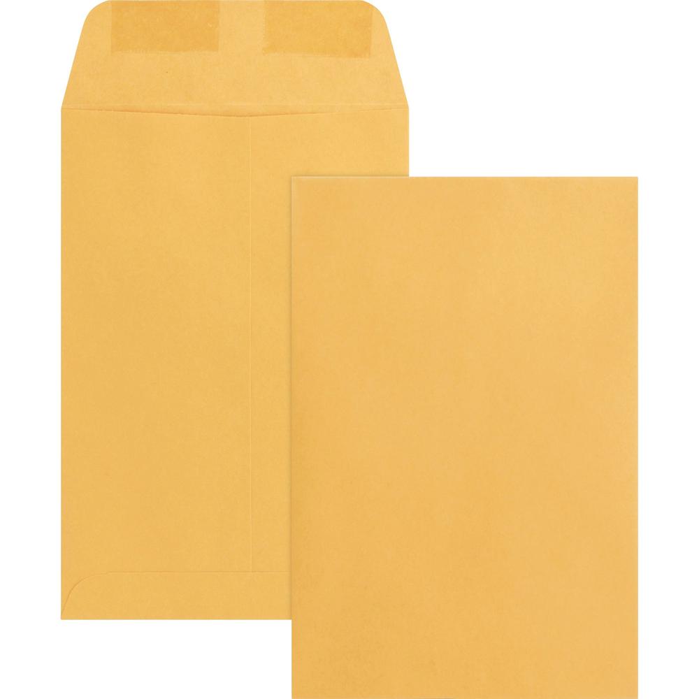 Business Source Durable Kraft Catalog Envelopes - Catalog - 6" Width x 9" Length - 24 lb - Gummed - Kraft - Kraft - 500 / Box. Picture 1