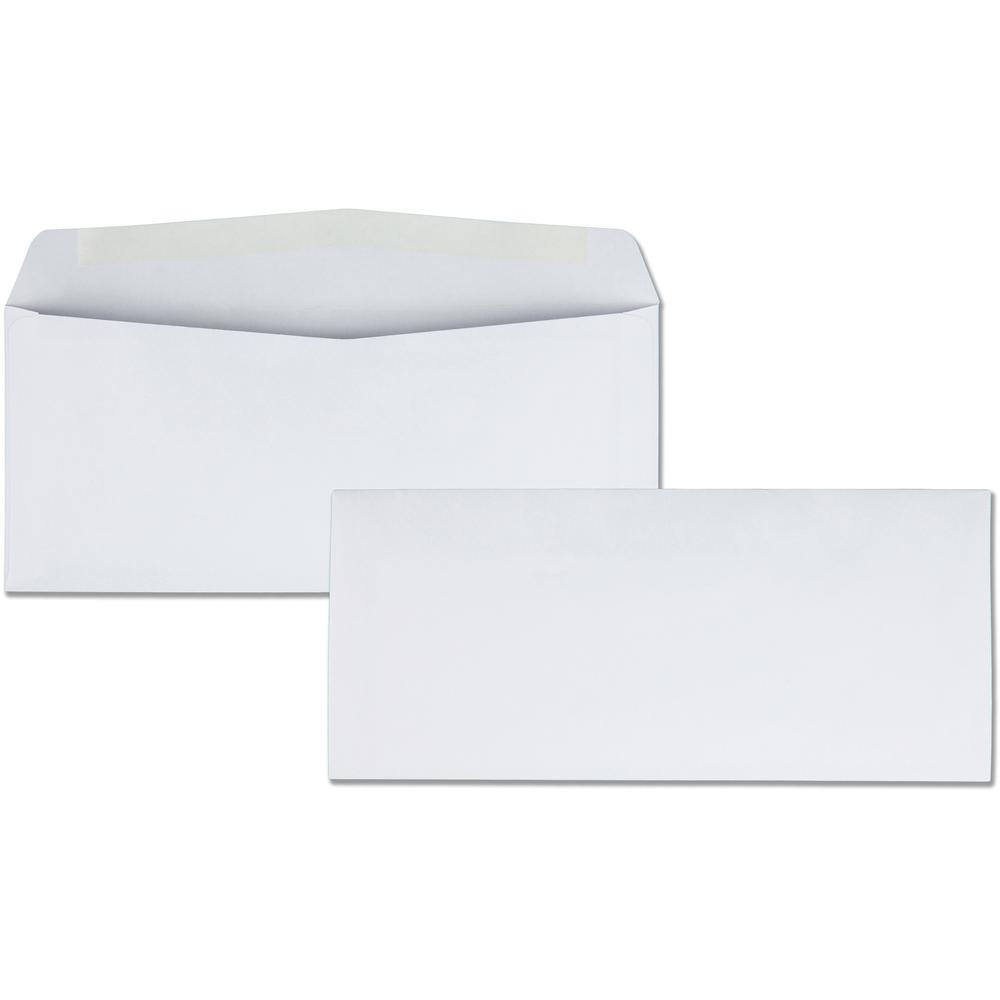 Business Source No. 10 Regular Business Envelopes - Commercial - #10 - 4 1/8" Width x 9 1/2" Length - 24 lb - Gummed - White - Wove - 500 / Box. Picture 1