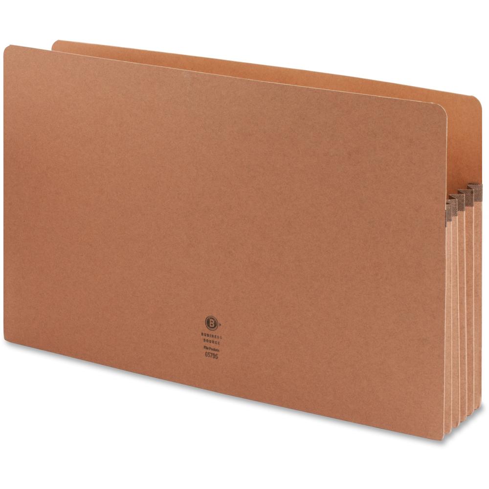 Business Source Legal Recycled File Pocket - 8 1/2" x 14" - 5 1/4" Expansion - Redrope - Redrope - Tear Proof, Tyvek Gusset, Reinforced Gusset - 30% Recycled - 10 / Box. Picture 1