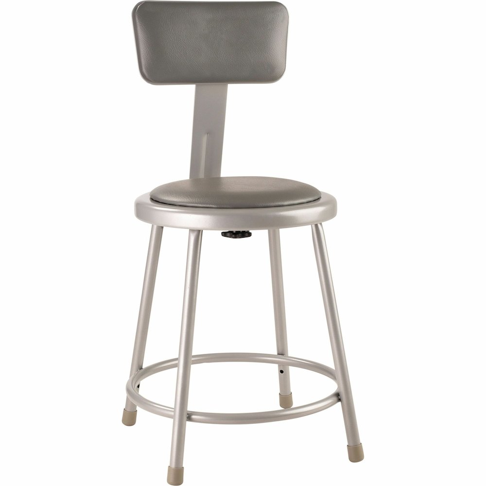National Public Seating 6400 Series Heavy-Duty Padded Stools - Gray Seat Color - Vinyl, Medium Density Fiber (MDF) Seat Material - Gray Frame Color - Steel Frame Material - Four-legged Base - Gray - P. Picture 1