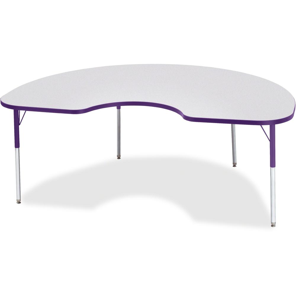 Jonti-Craft Berries Adult Height Prism Color Edge Kidney Table - Gray Kidney-shaped, Laminated Top - Four Leg Base - 4 Legs - Adjustable Height - 24" to 31" Adjustment - 72" Table Top Length x 48" Tab. Picture 1