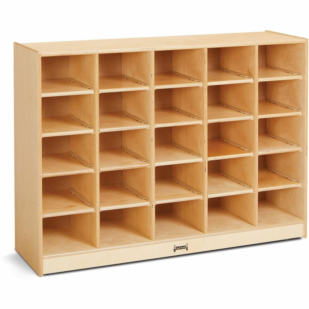 Jonti-Craft Rainbow Accents 25 Cubbie Mobile Storage - 35.5" Height x 48" Width x 15" Depth - Durable, Laminated - Baltic - Acrylic, Rubber - 1 Each. Picture 1