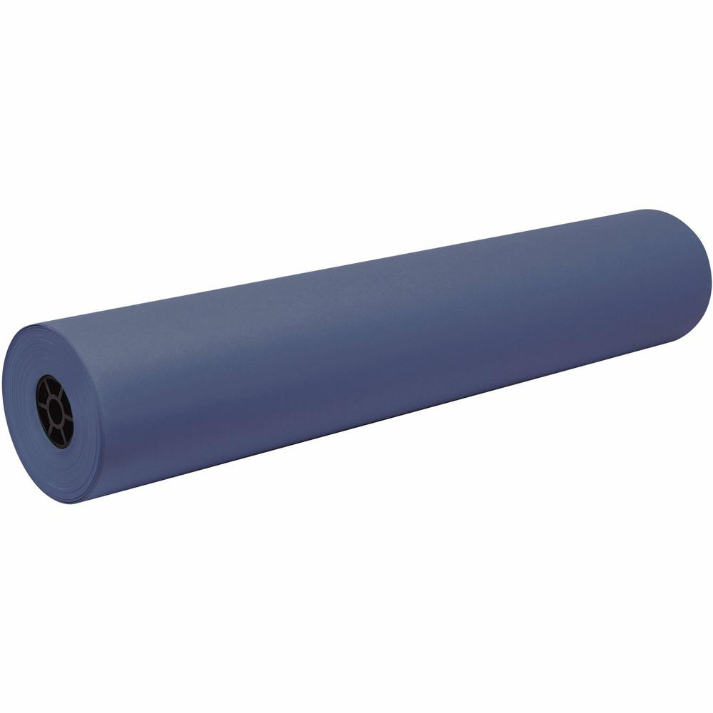 Decorol Flame-Retardant Art Paper Roll - Art, Classroom, Office, Banner, Bulletin Board - 7.40"Height x 36"Width x 1000 ftLength - 1 / Roll - Blue - Sulphite. Picture 1