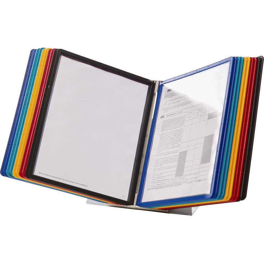 DURABLE&reg; VARIO&reg; Desktop Reference Display System - Desktop - 20 Double Sided Panels - Letter Size - Anti-Reflective/Non-Glare - Assorted Colors. Picture 1