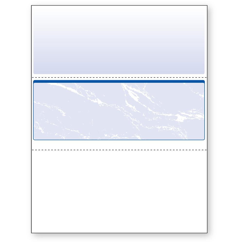 DocuGard Security Blue Marble Business Checks with 11 Features to Prevent Fraud - Letter - 8 1/2" x 11" - 24 lb Basis Weight - Smooth - 500 / Ream - Watermarked, Pantograph, Coin-reactive Ink, Microte. Picture 1
