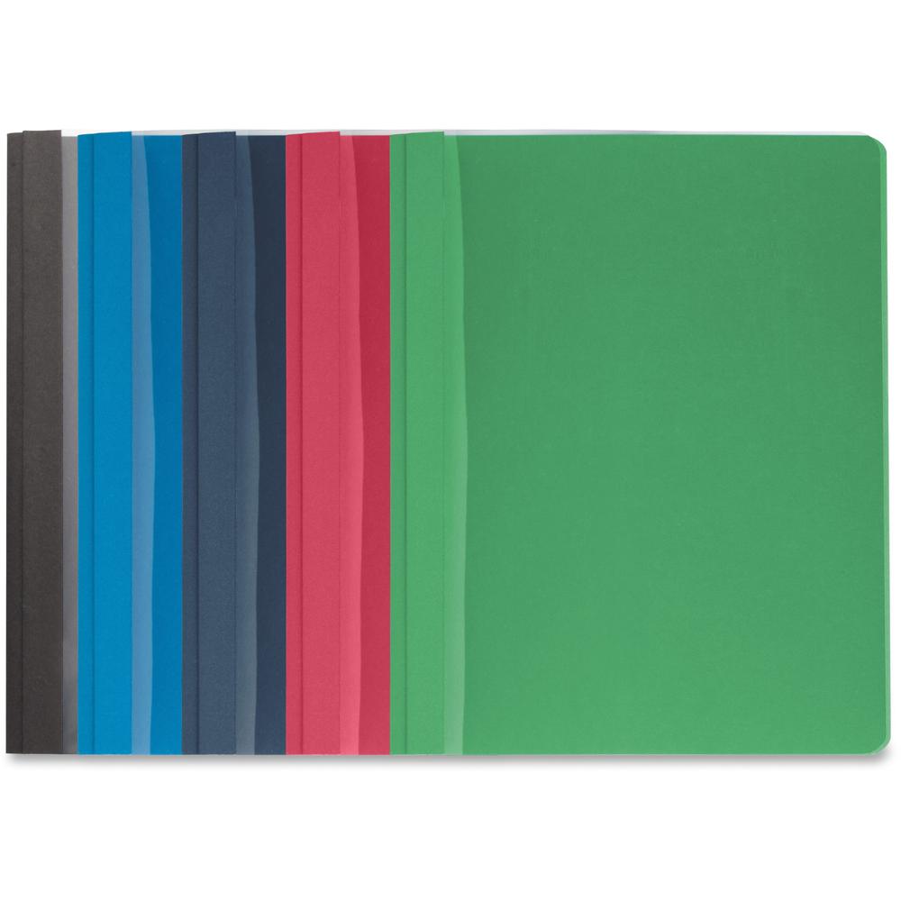 Business Source Letter Report Cover - 8 1/2" x 11" - 100 Sheets Capacity - 3 x Prong Fastener - Assorted - Textured, Non-stick - 25 / Box. Picture 1