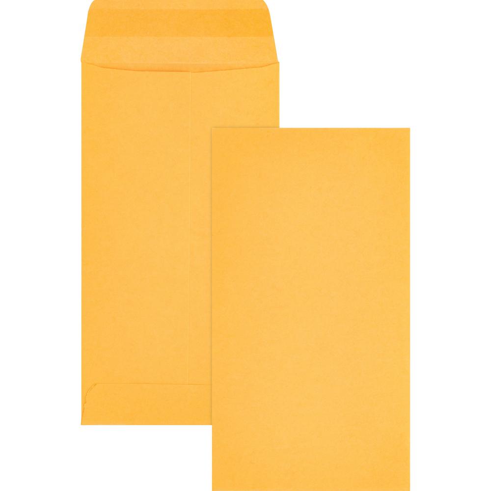 Business Source Little Coin No. 7 Kraft Envelopes - Coin - #7 - 3 1/2" Width x 6 1/2" Length - 28 lb - Gummed - Brown Kraft - Kraft - 500 / Box. Picture 1