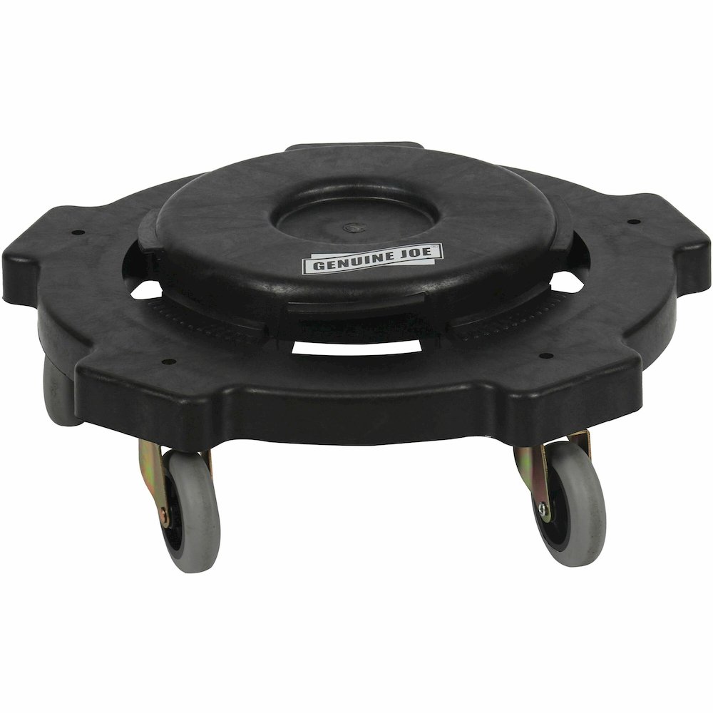 Genuine Joe 17.9" Round Dolly - 5 Casters - 3" Caster Size - Resin - 6.30" Height - Black - 1 Each. Picture 1