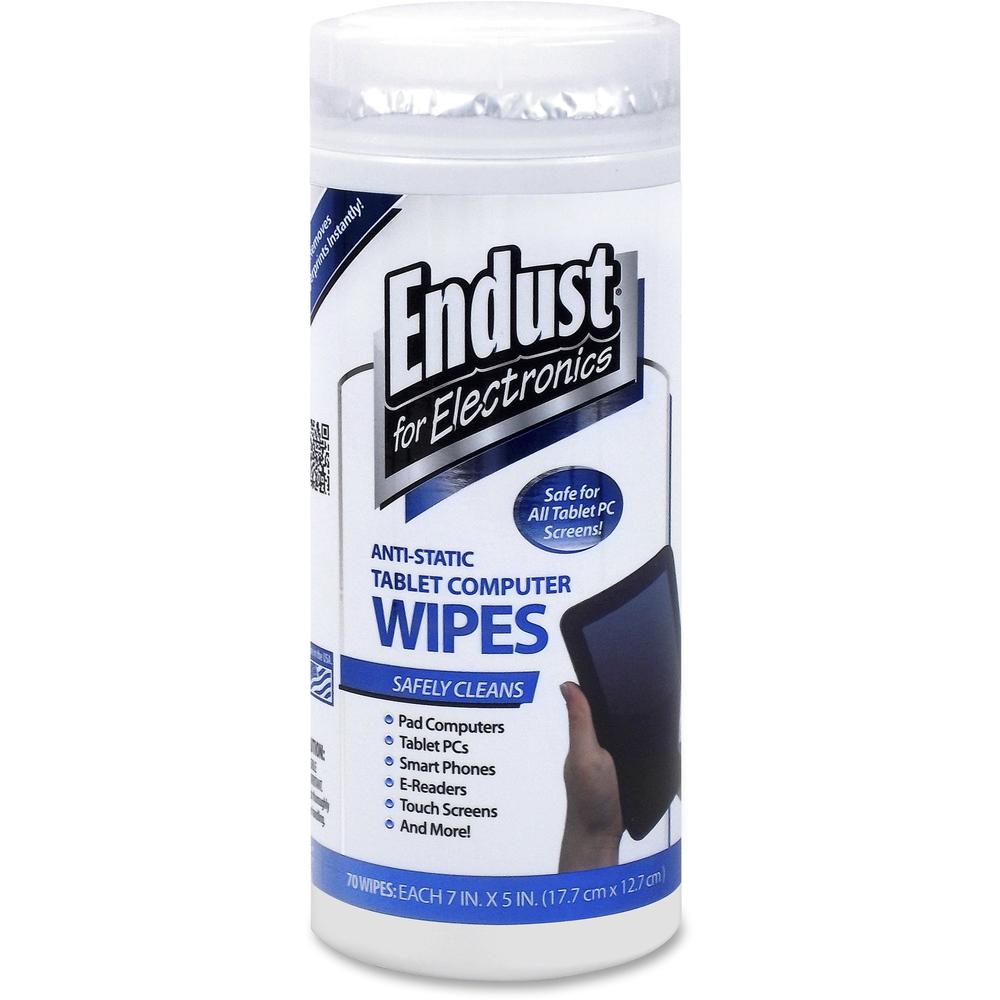 Endust Anti-Static Tablet Wipes 70ct. - For Tablet PC, Desktop Computer, Display Screen, Mobile Phone, Digital Text Reader, Handheld Device - Streak-free, Non-abrasive, Ammonia-free, Anti-static, Pre-. Picture 1