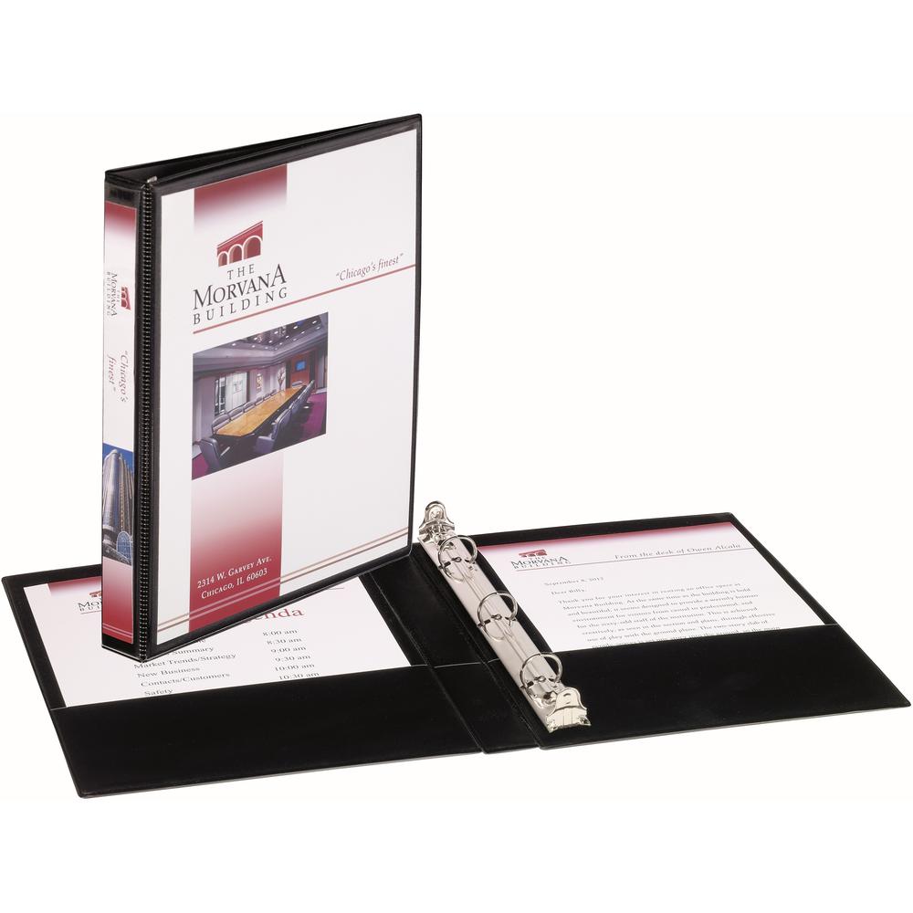 Avery&reg; Mini Durable View Binder - 1/2" Binder Capacity - Half-letter - 5 1/2" x 8 1/2" Sheet Size - 100 Sheet Capacity - 3 x Round Ring Fastener(s) - 2 Pocket(s) - Polypropylene - Pocket, Durable,. Picture 1