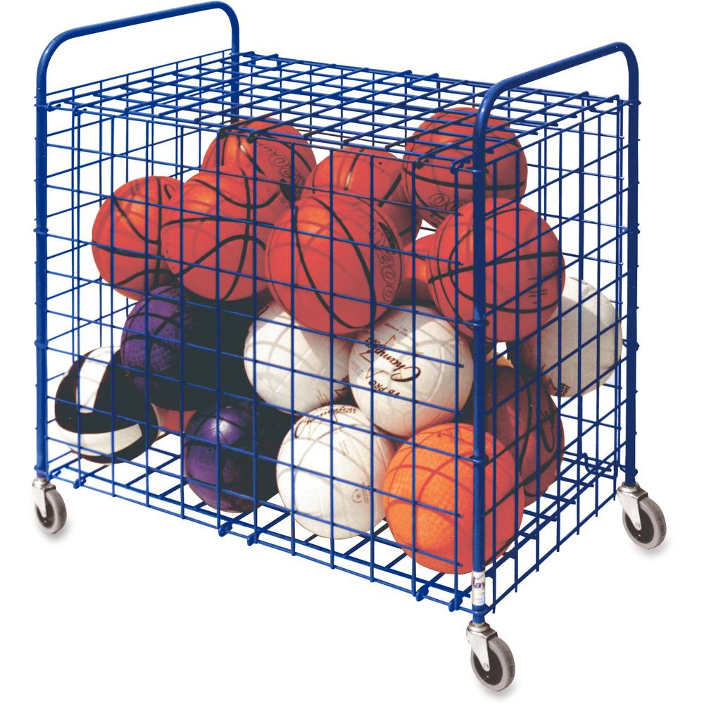 Champion Sports Full Size Lockable Ball Locker - Steel - 36" Length x 24" Width x 36" Height - Blue - 1 Each. Picture 1