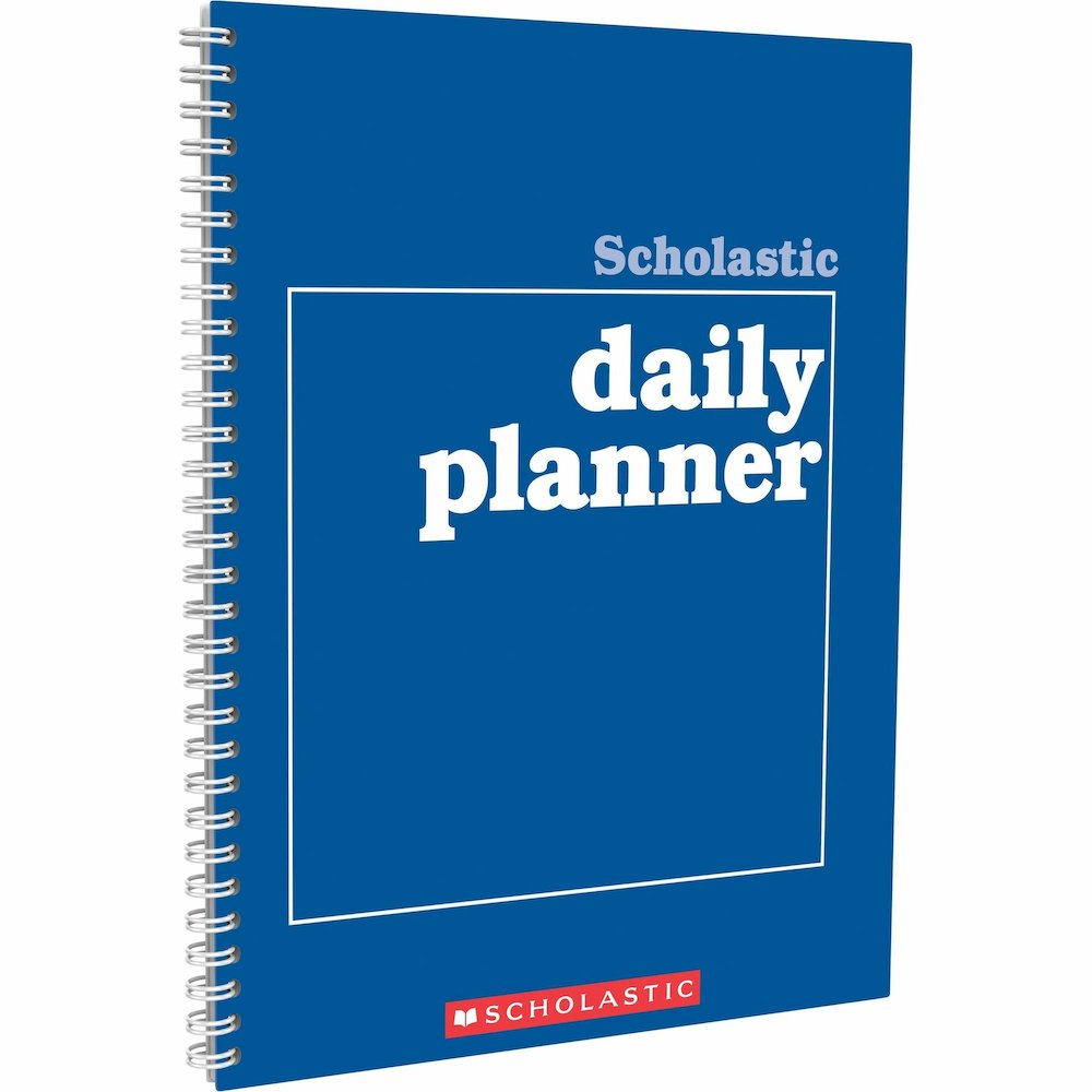 Scholastic Daily Planner - Academic - Daily, Weekly, Yearly - 8 1/2" x 11" Sheet Size - White Sheet - Blue Cover - 1 Each. Picture 1