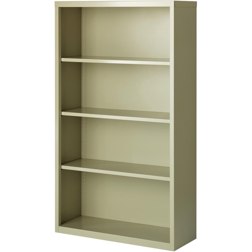 Lorell Fortress Series Bookcase - 34.5" Width x 13" Depth x 60" Height - 4 x Shelf(ves) - Putty - Powder Coated - Steel - Yes. Picture 1