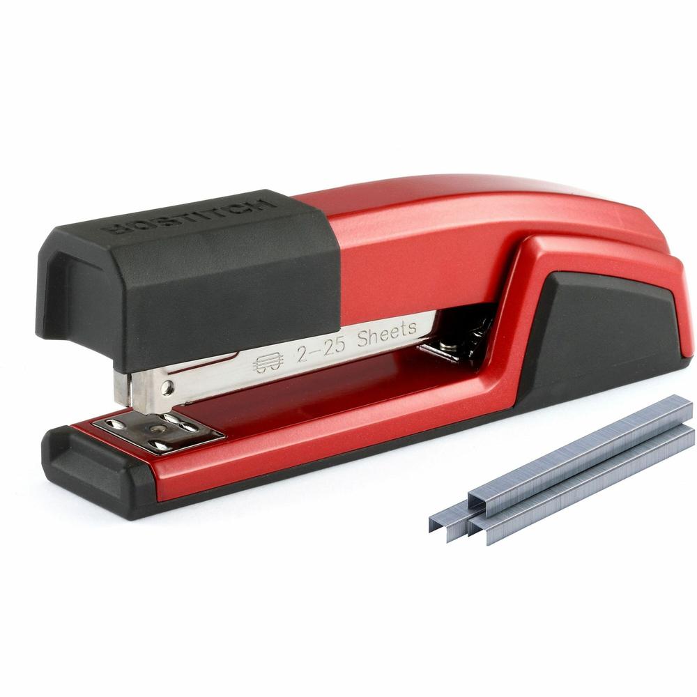 Bostitch Epic Antimicrobial Office Stapler - 25 Sheets Capacity - 210 Staple Capacity - Full Strip - 1 Each - Red. Picture 1