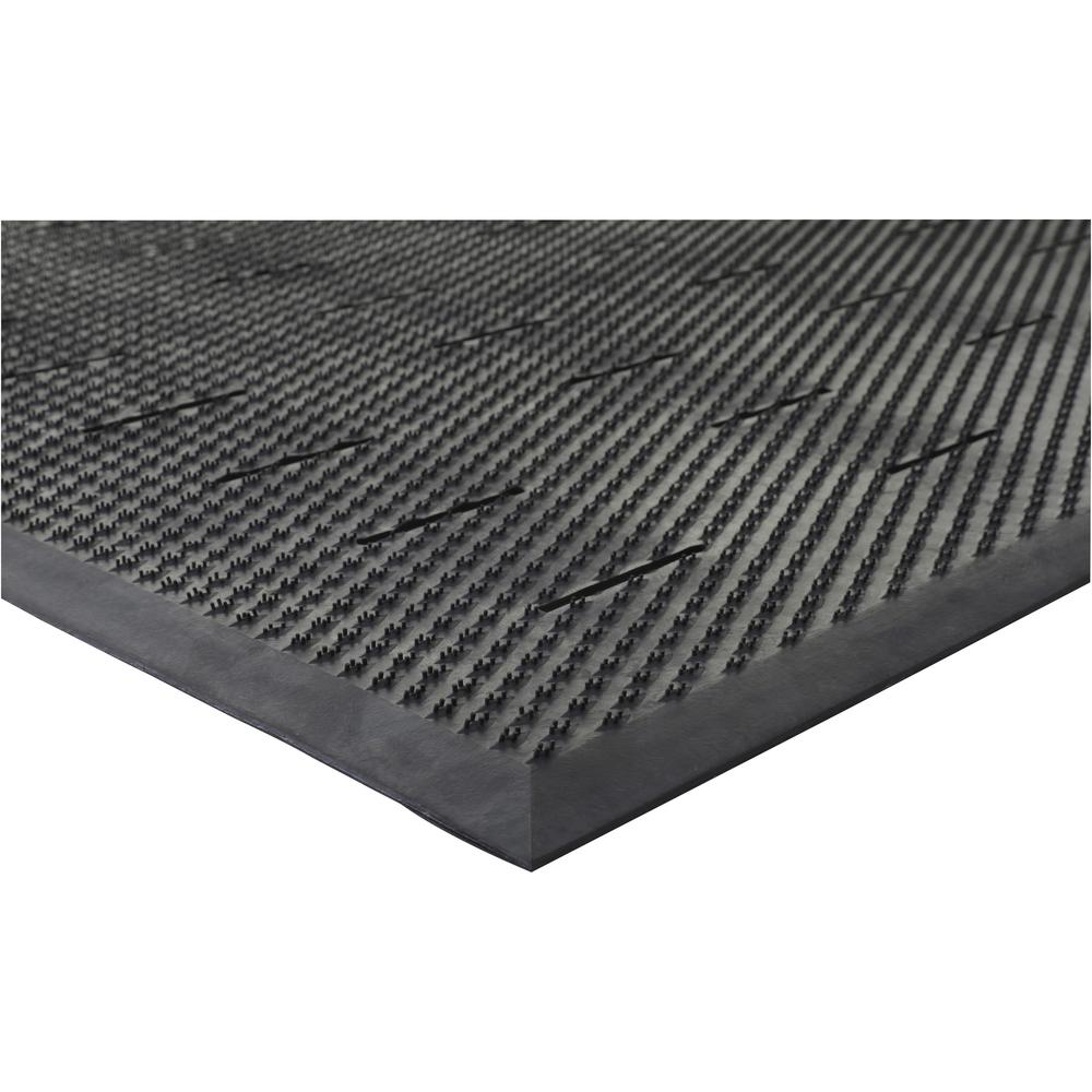 Genuine Joe Free Flow Comfort Anti-fatigue Mat - 48" Length x 36" Width x 0.500" Thickness - Rubber - Black - 1 Each. Picture 1