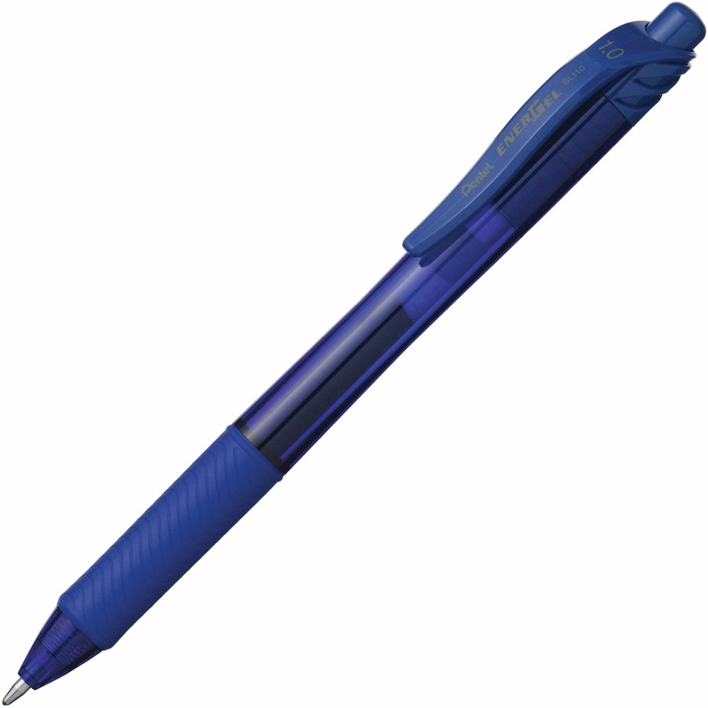 Pentel EnerGel-X Rollerball Pen - Refillable - Retractable - Blue Ink - Gel-based - Blue Barrel - Metal Tip - 1 Dozen. Picture 1