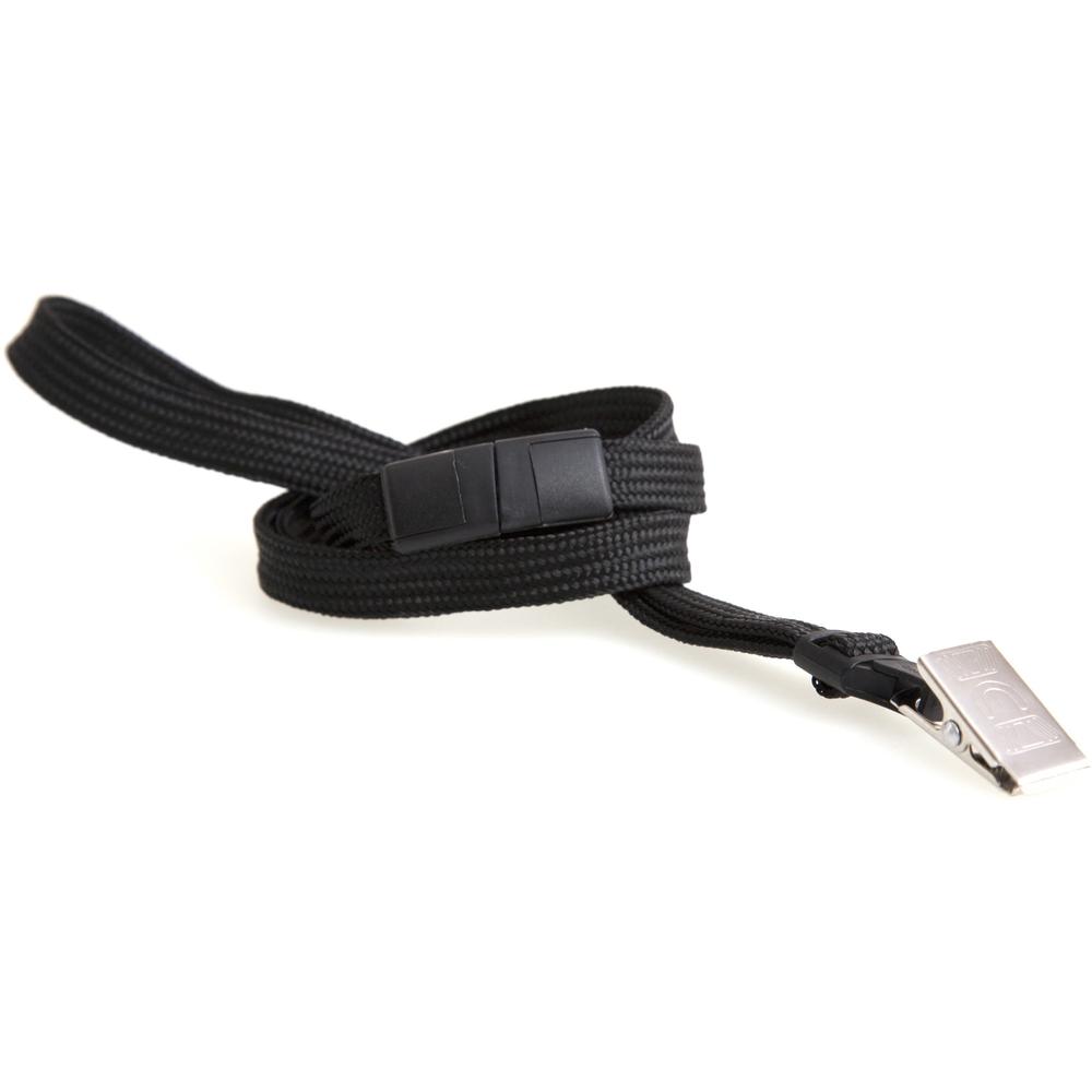 SICURIX Safety Breakaway Lanyard - 12 / Pack - 36" Length - Black - Nylon, Steel. Picture 1