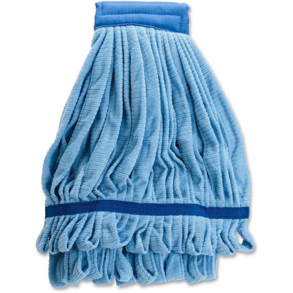 Genuine Joe Microfiber Wet Mophead Refill - Large - MicroFiber - Blue - 1Each. Picture 1