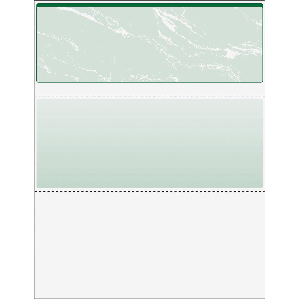 DocuGard High Security Green Marble Business Checks with 11 Features to Prevent Fraud - Letter - 8 1/2" x 11" - 24 lb Basis Weight - 500 / Ream - Erasure Protection, Watermarked - Marble Green. Picture 1