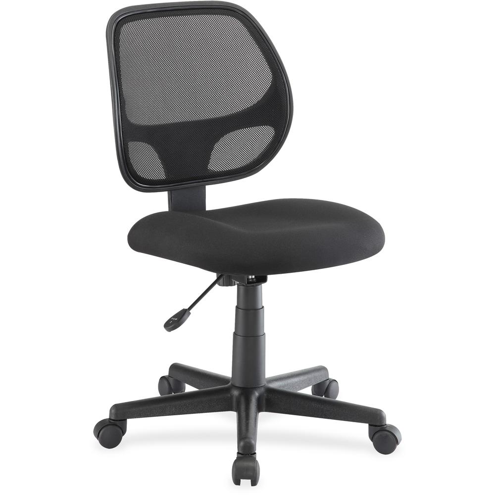 Lorell Multi-task Office Chair - Black Fabric Seat - Black Mesh Back - 5-star Base - Black - 1 Each. Picture 1