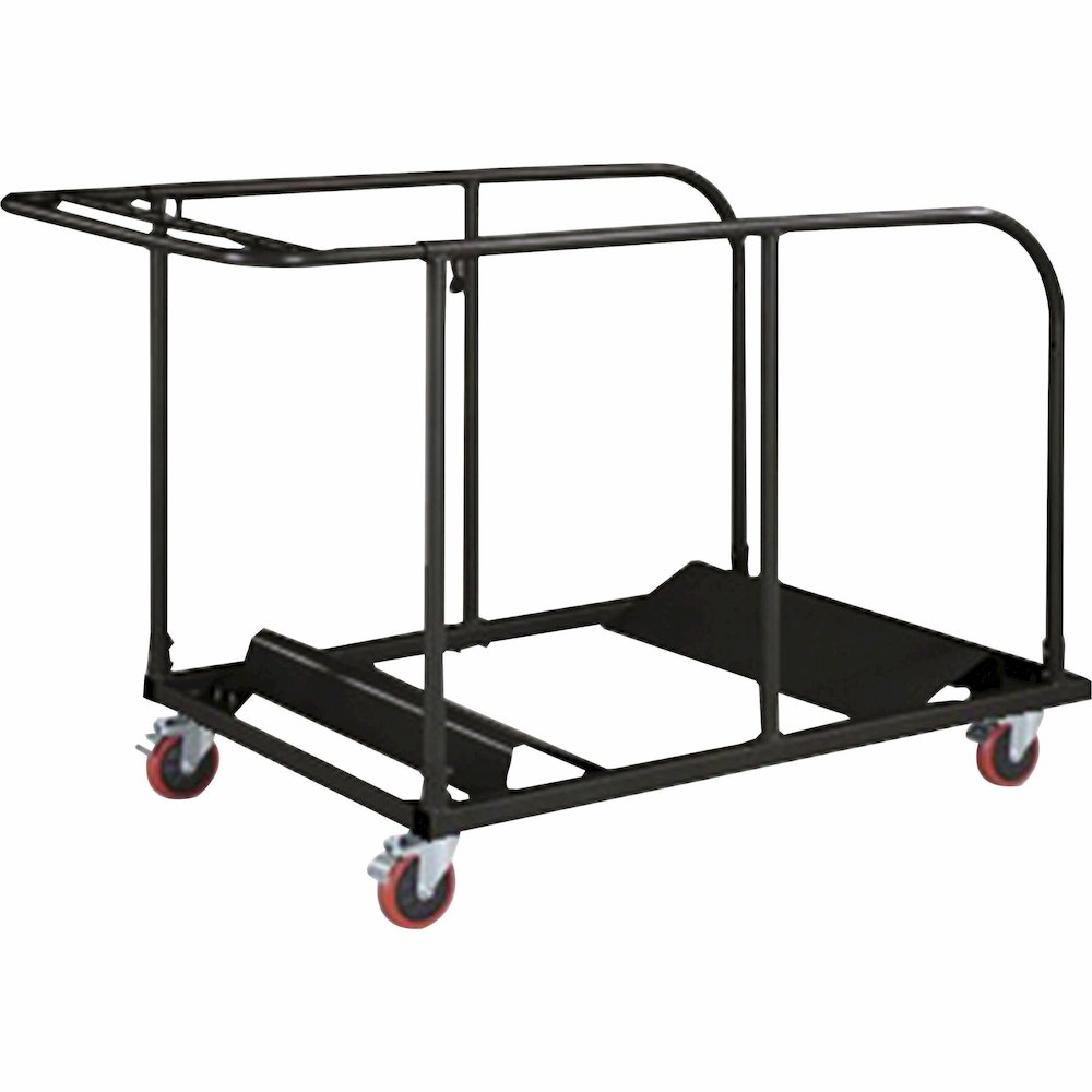 Lorell Round Planet Table Trolley Cart - Steel - 52" Width x 32.75" Depth x 40.16" Height - Charcoal - For 16 Devices - 1 Each. Picture 1