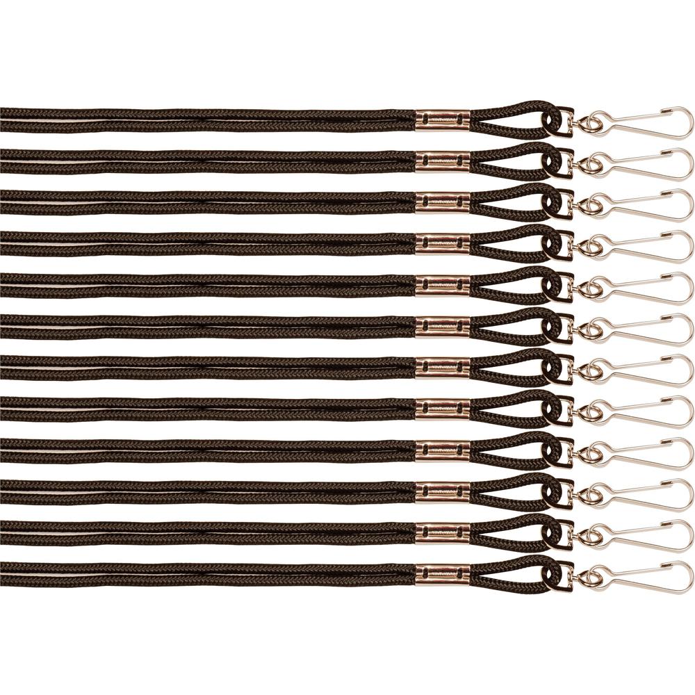Champion Sports Heavy-duty Nylon Lanyard - 12 / Pack - 10" Length - Black - Nylon. Picture 1