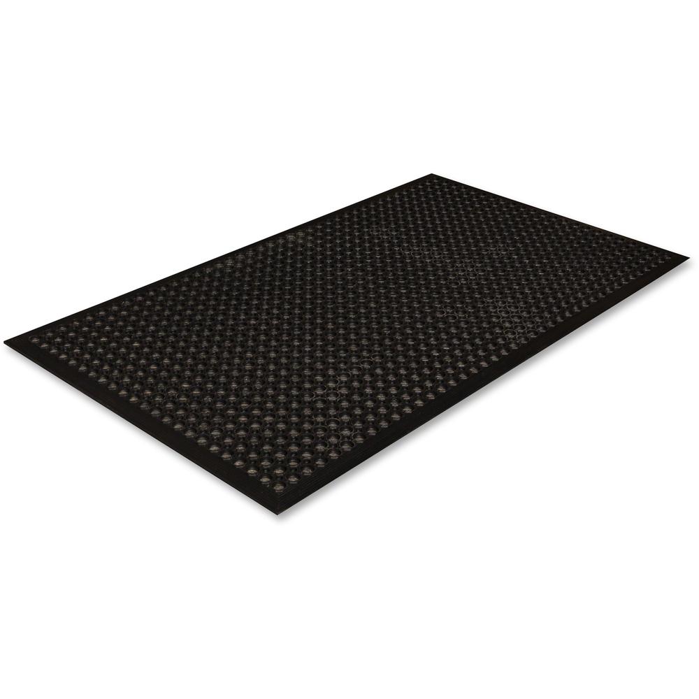 Crown Mats Safewalk-Light Economical Mat - Industry, Office, Indoor - 60" Length x 36" Width - Rectangular - Rubber - Black - 1Each. Picture 1