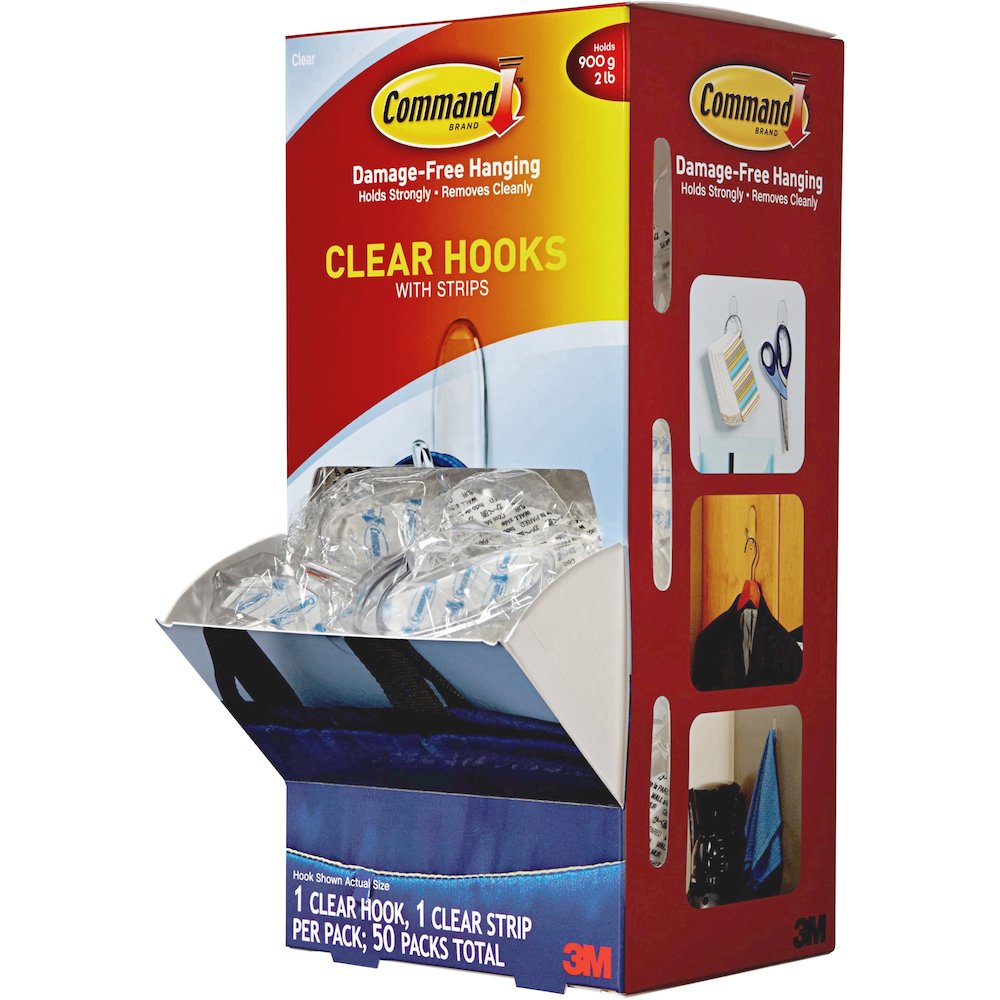 Command Hook Trial Pack - Medium - 2 lb (907.2 g) Capacity - White - 50 / Carton. Picture 1