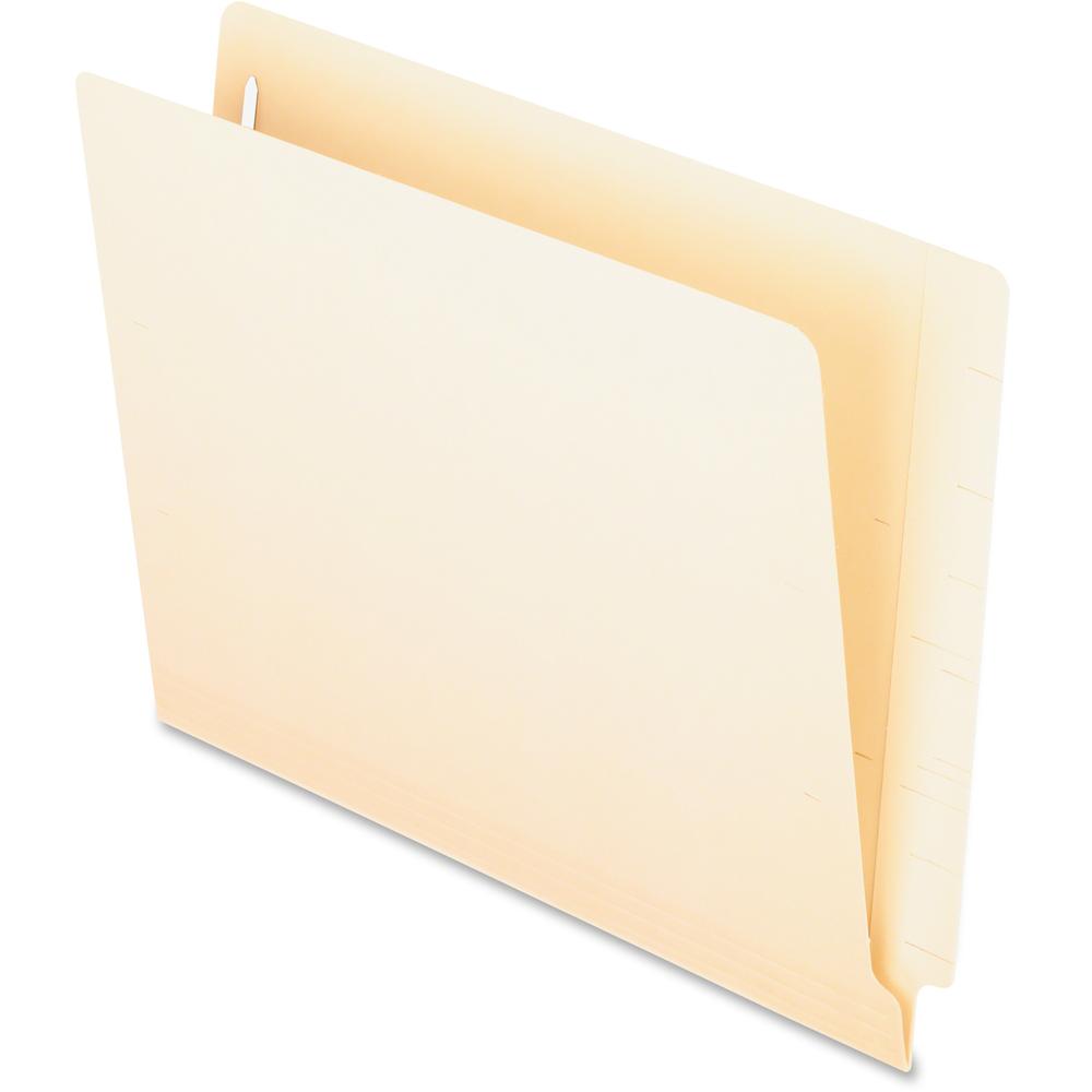 Pendaflex Straight Tab Cut Letter Recycled End Tab File Folder - 2" Folder Capacity - 8 1/2" x 11" - 400 Sheet Capacity - 2 Fastener(s) - Manila - 10% Fiber Recycled - 50 / Box. Picture 1