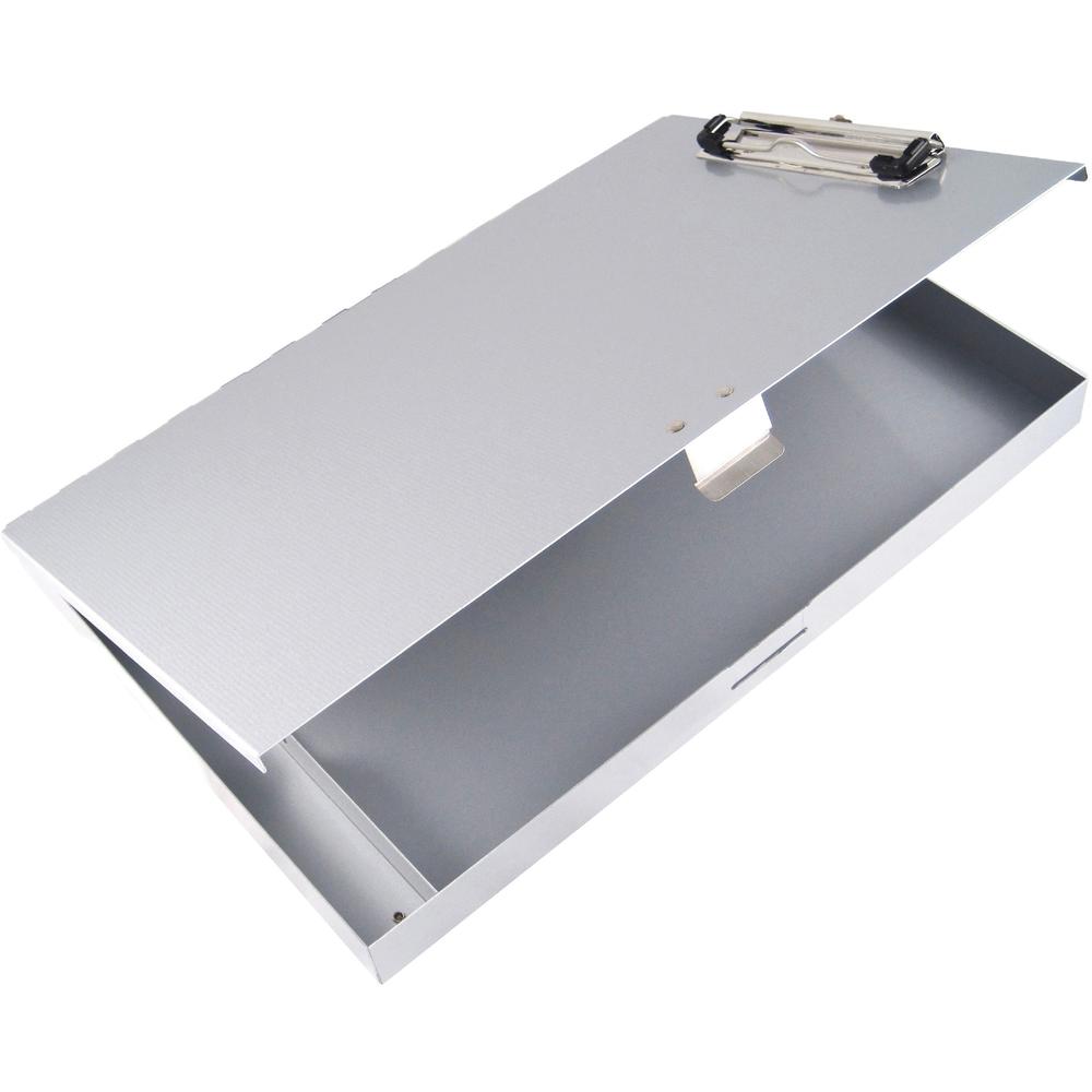 Saunders Tuff Writer Recycled Aluminum Clipboard - 1" Clip Capacity - Side Opening - 12" - Aluminum - Silver - 1 Each. Picture 1