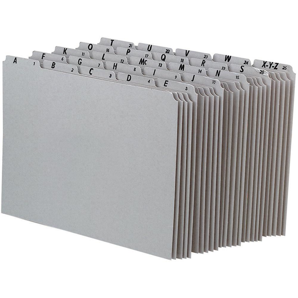 Pendaflex Gray Alphabetical File Guide Set - Printed Tab(s) - Character - A-Z - 0.50" Tab Height - Letter - 8.50" Width x 11" Length - Gray Pressboard Divider - 65% Recycled - Durable, Acid-free, Stur. Picture 1